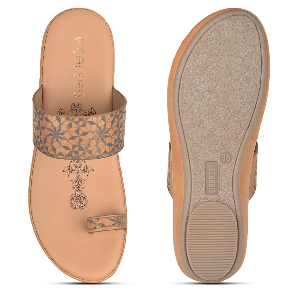 Healers Comfort (Tan) Thongs For Ladies GIF-213 By Liberty