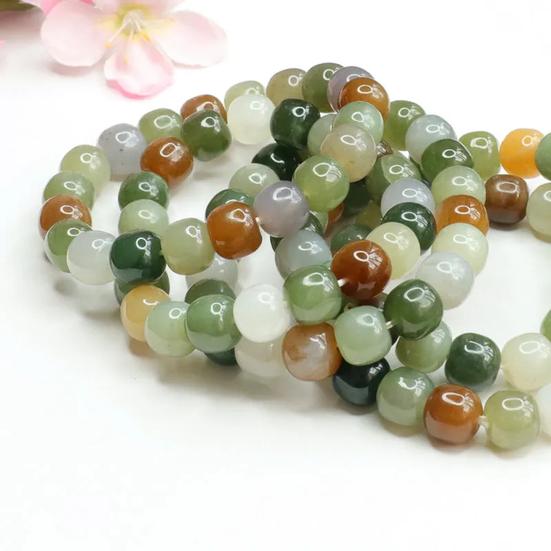 Hetian Jade and Smoke Purple Sugar Topaz Sterling Silver Bracelet