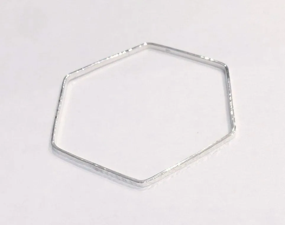 Hexagonal Silver Bangle