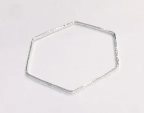 Hexagonal Silver Bangle