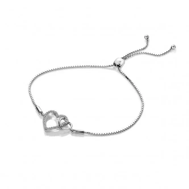 Hot Diamonds Sterling Silver Togetherness Open Heart Bracelet DL589