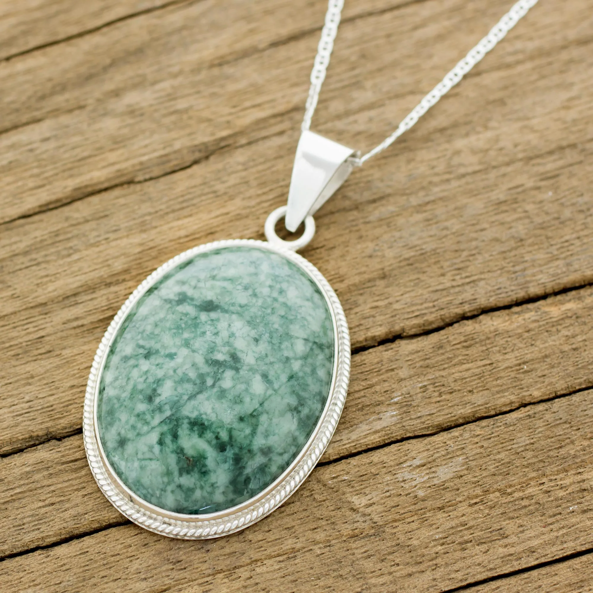 Jade pendant necklace - Green Mystique | NOVICA