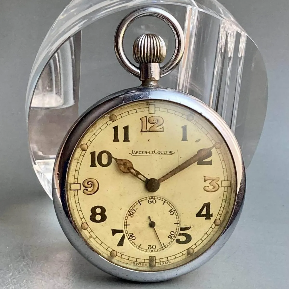 Jaeger-Lecoultre Pocket Watch Military 1943 Manual 51mm Vintage Antique