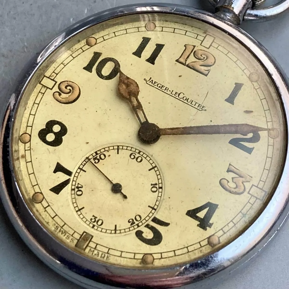 Jaeger-Lecoultre Pocket Watch Military 1943 Manual 51mm Vintage Antique