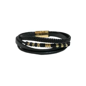 Joellery Braided Beaded Leather Bracelet