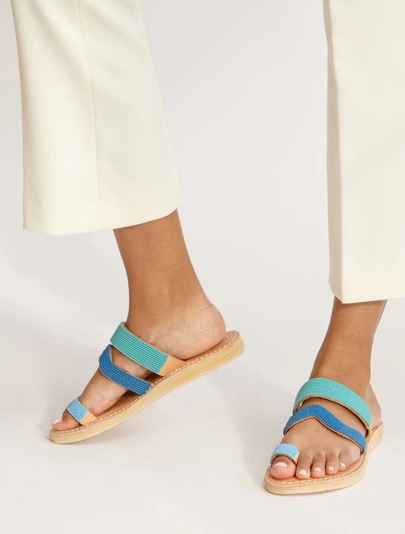 Kai Lp Leather Sandal Aqua