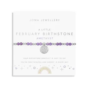 Kids A Little February Birthstone Silver Plated Bracelet C783