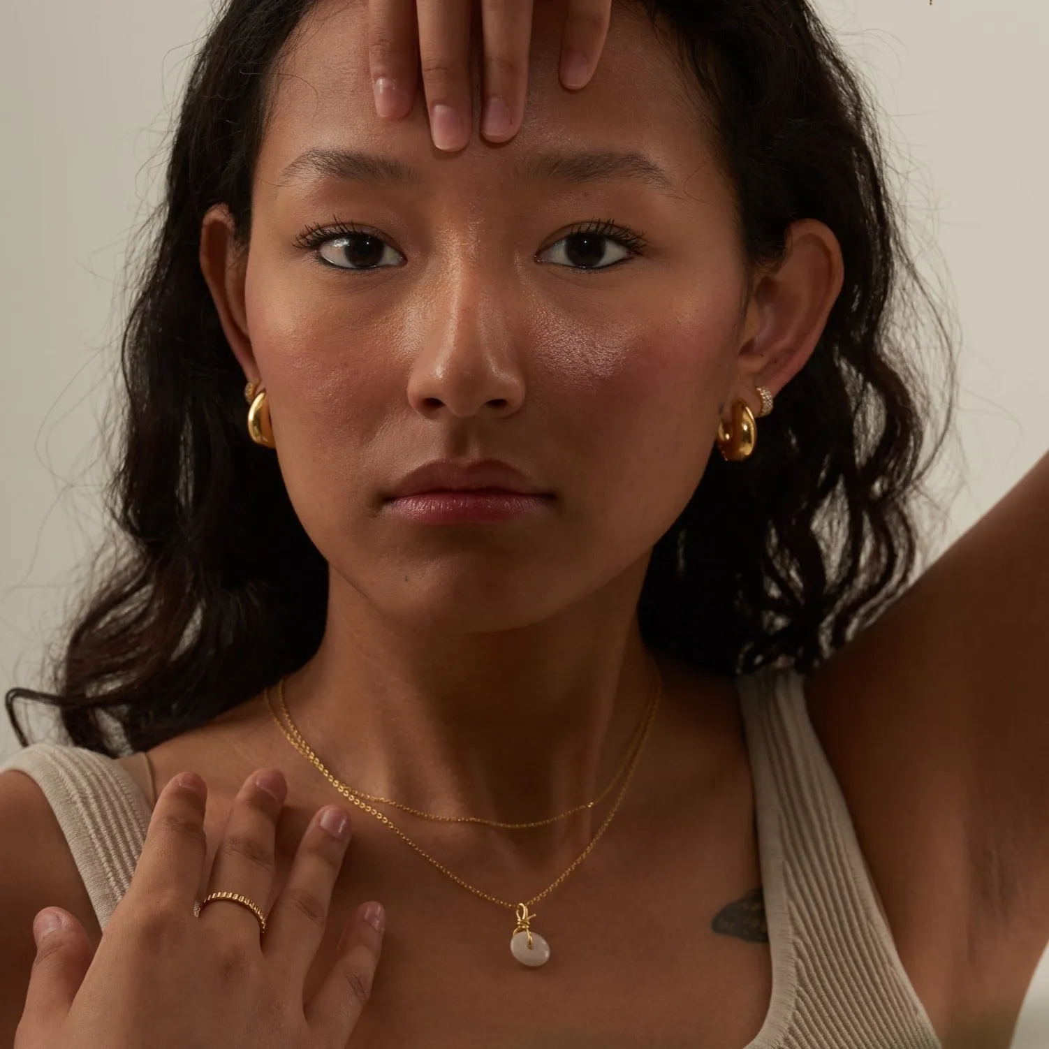 Knot Necklace with White Jade