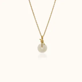 Knot Necklace with White Jade