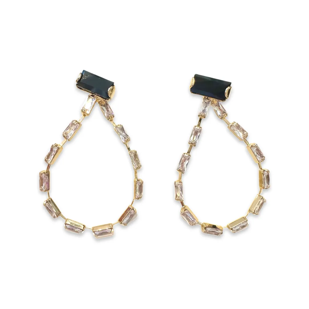 Krista Color Teardrop Front Back Statement Earrings