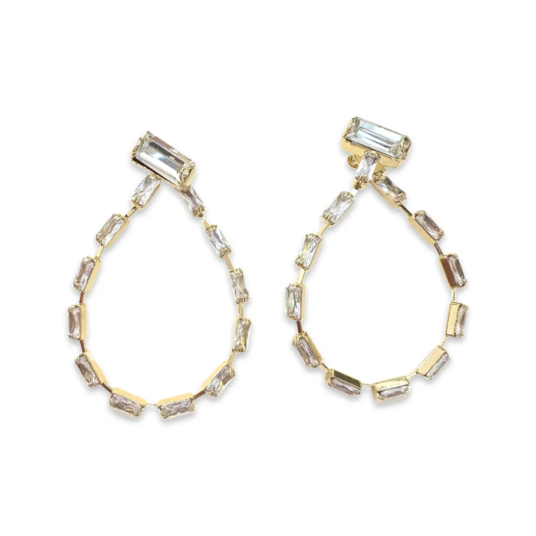 Krista Color Teardrop Front Back Statement Earrings