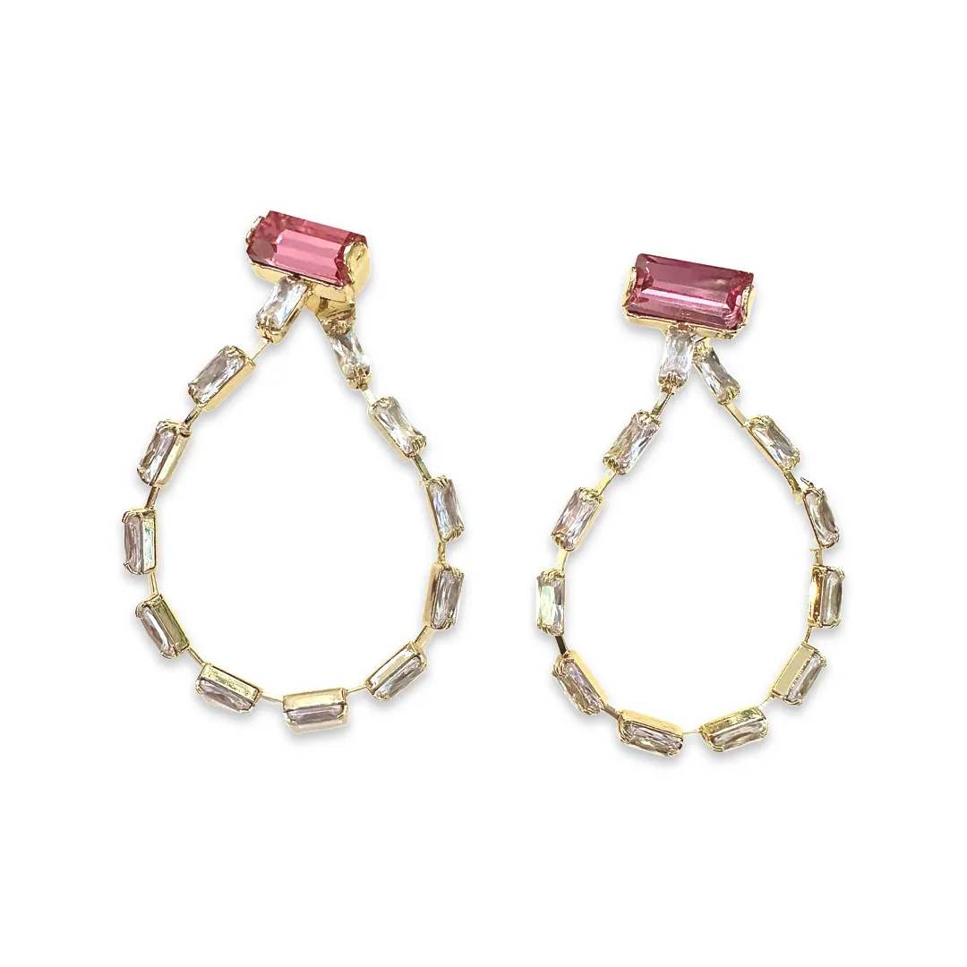 Krista Color Teardrop Front Back Statement Earrings