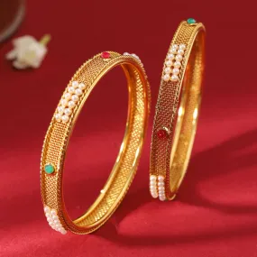 Kundan Bangle With Pearls