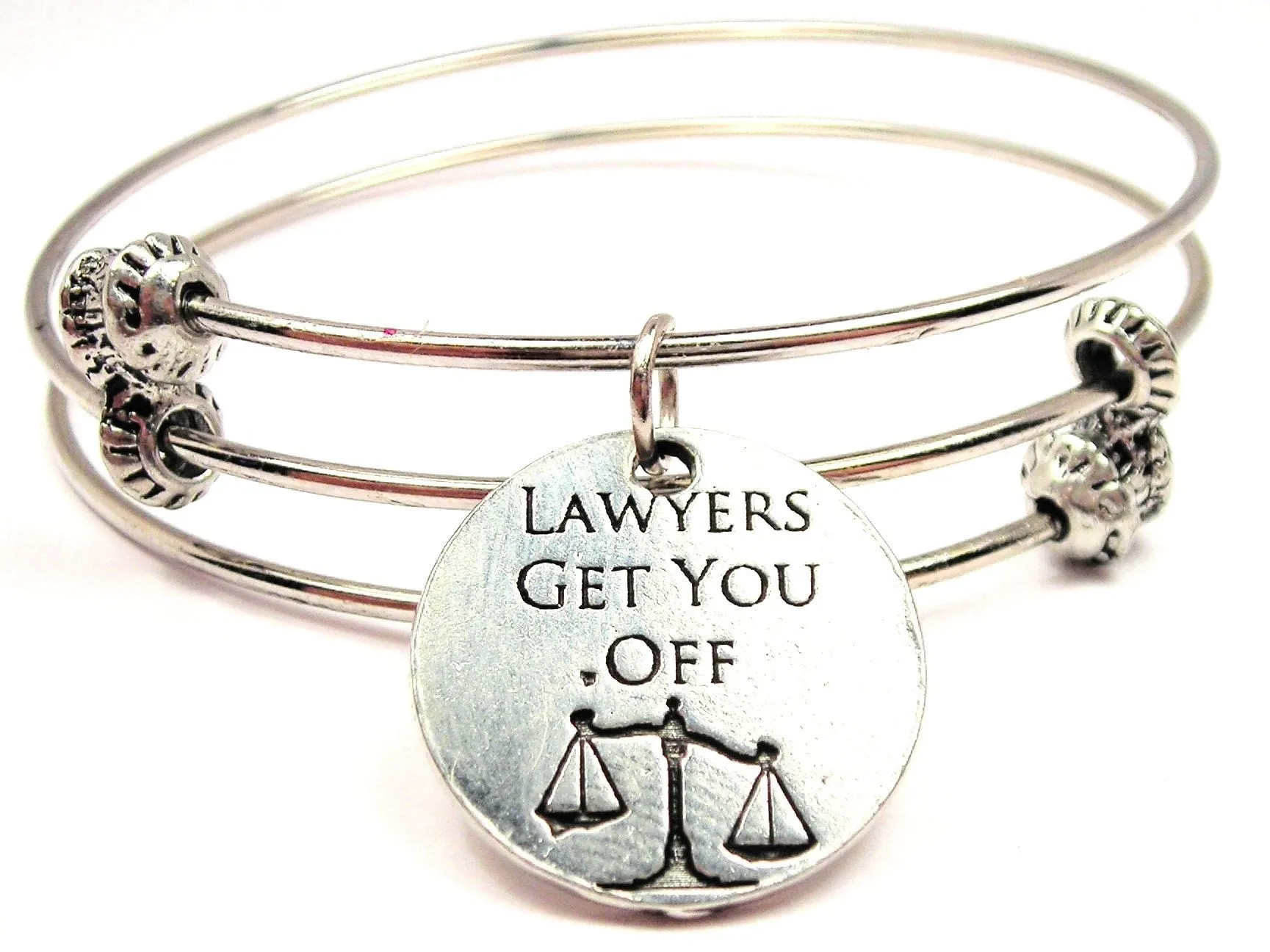 Lawyers Get You Off Triple Style Expandable Bangle Bracelet