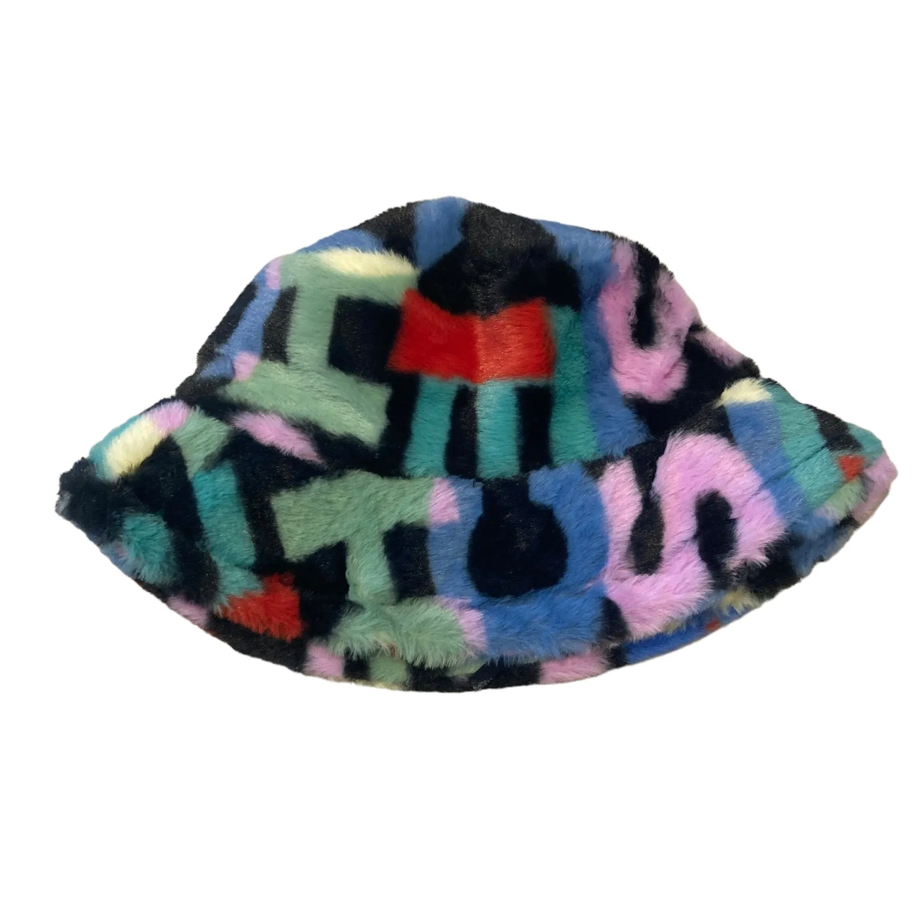 Letter Print Fluffy Bucket Hat