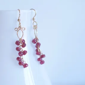 Leyla - Ruby, 14k Gold Filled Earrings