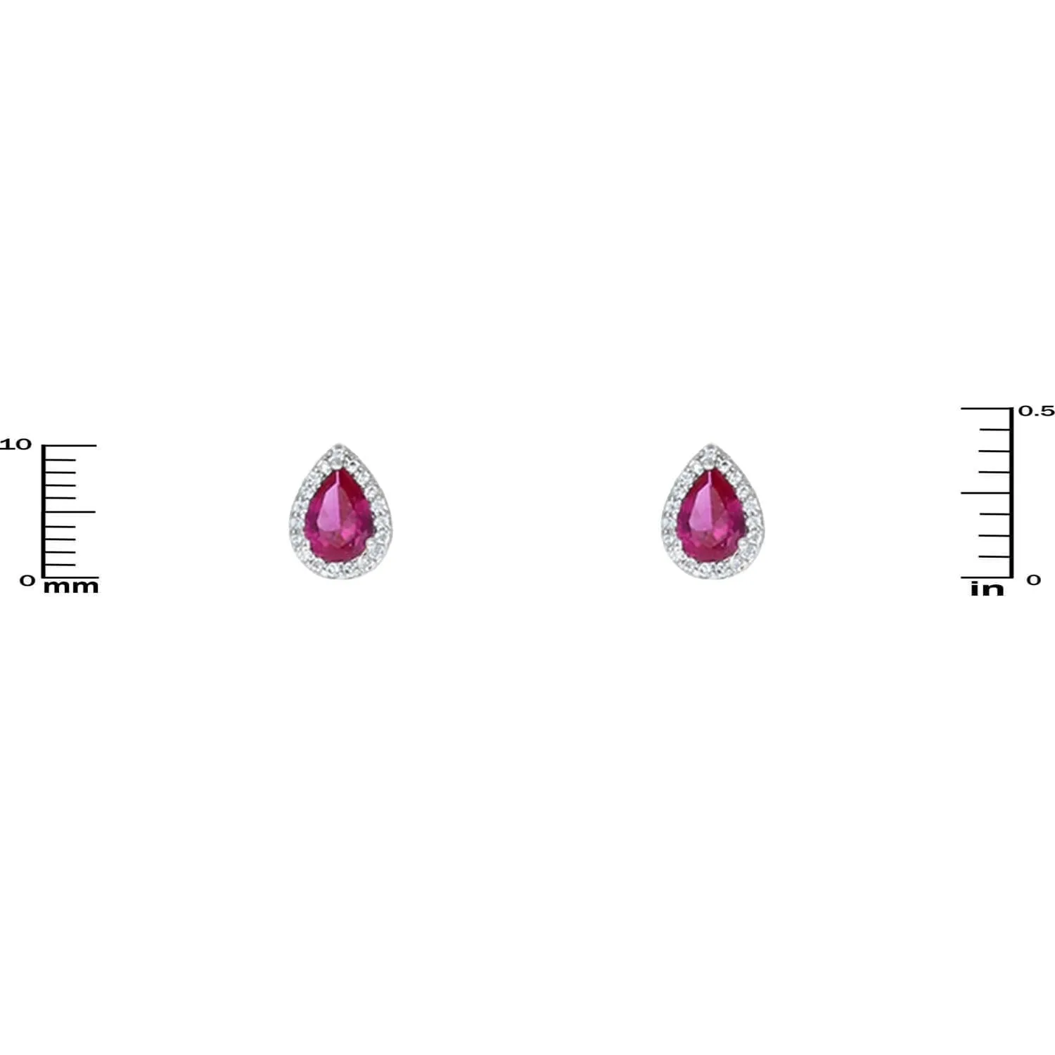 Lina Ruby Pear Halo CZ Earrings | 1.5ct