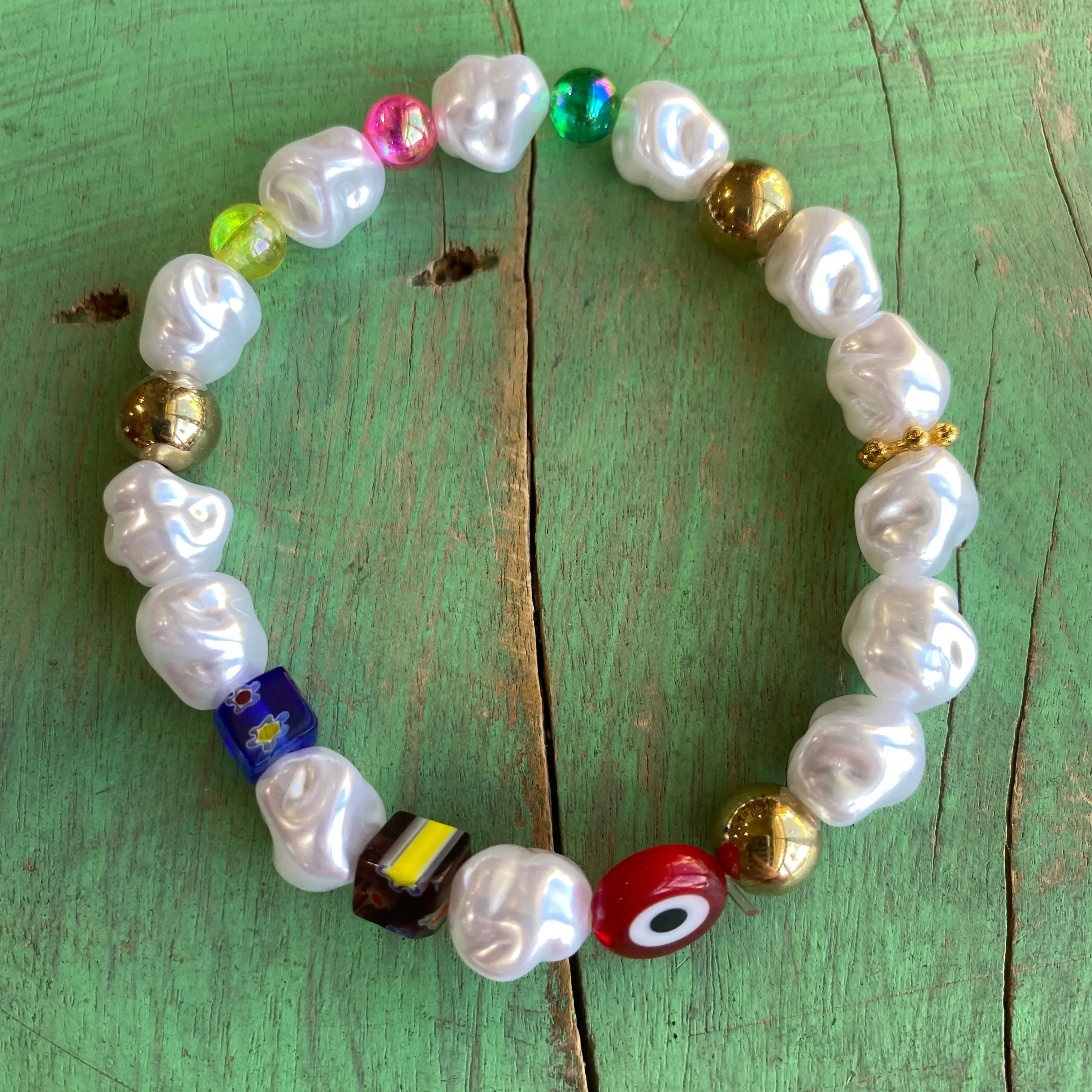 Live Colorfully Beaded Bracelet