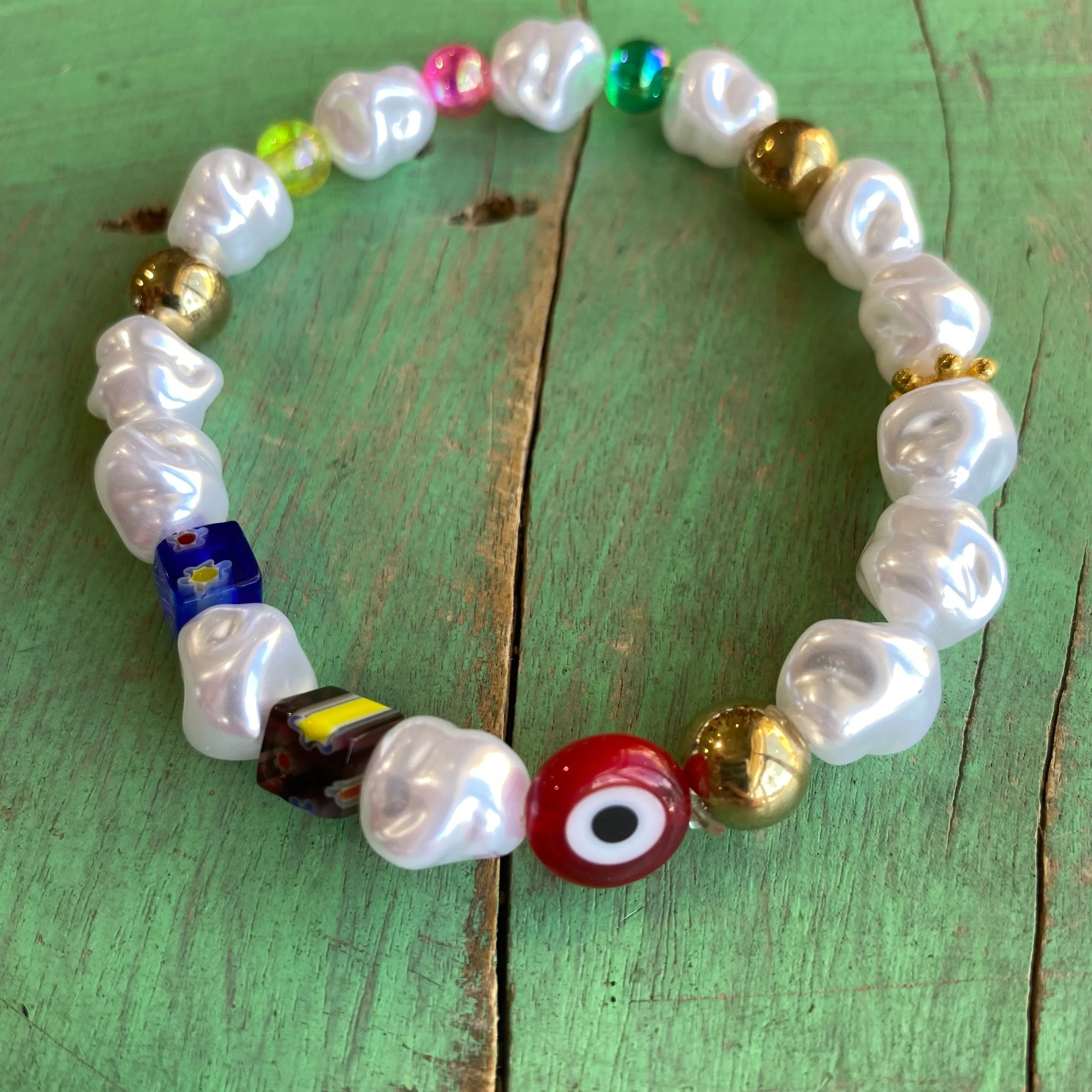 Live Colorfully Beaded Bracelet