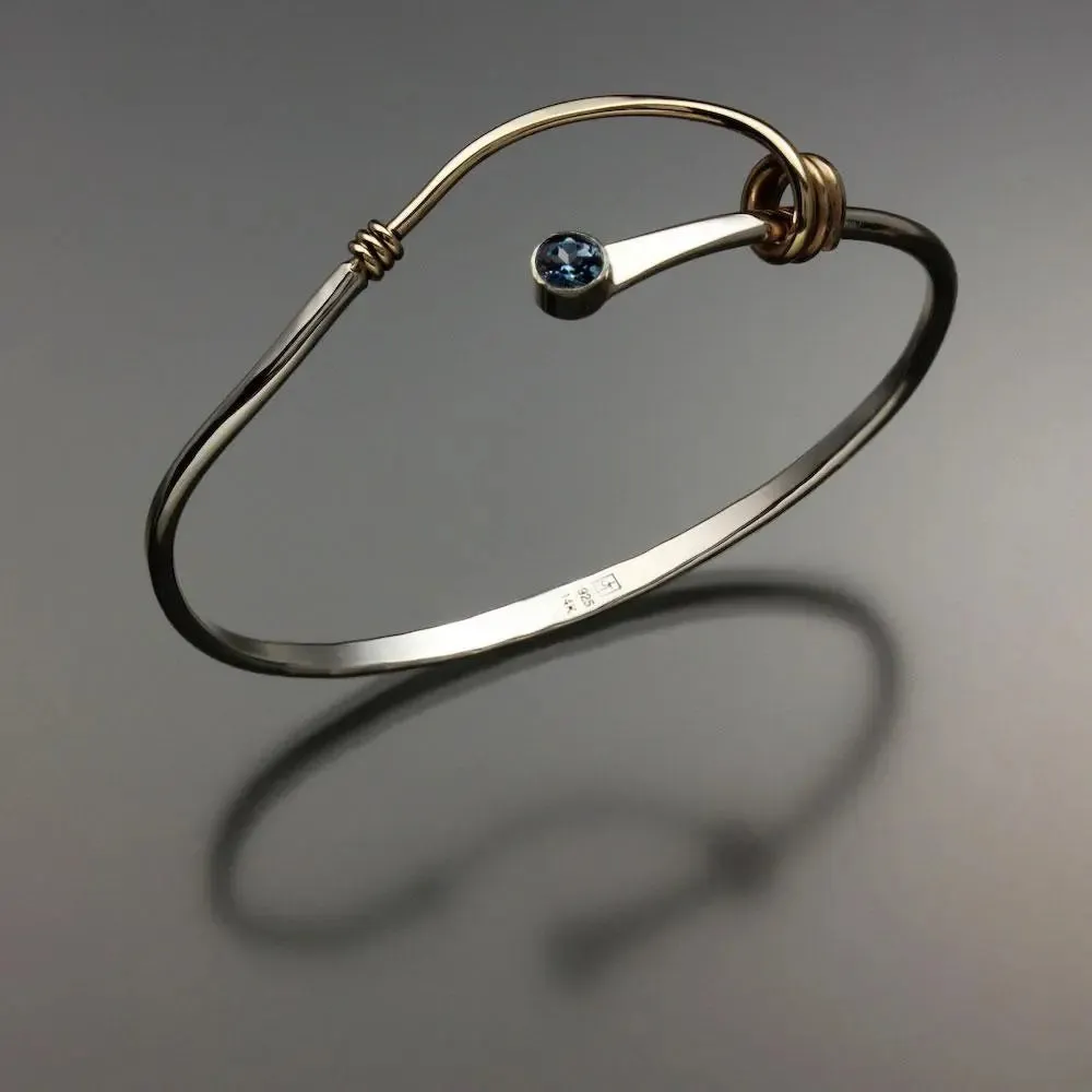 London Blue Topaz Bracelet BRA541LTZ Sterling Silver and 14K Gold by John Tzelepis Jewelry