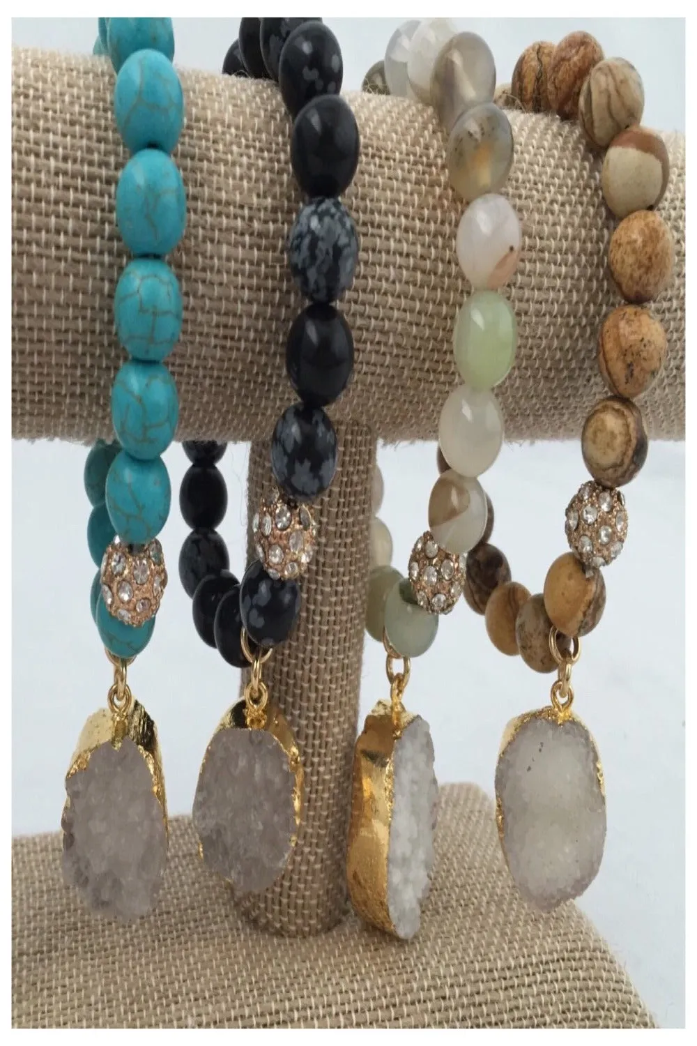 Luxe Stone and Druzy Stretch Bracelets - Final Sale