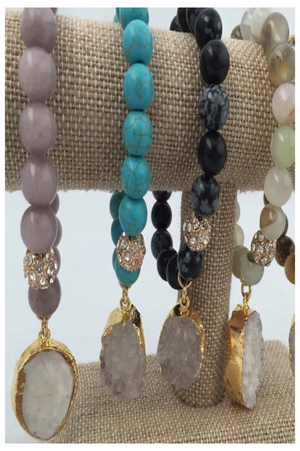 Luxe Stone and Druzy Stretch Bracelets - Final Sale