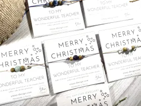 Merry Christmas Teacher Crystal Gift Card