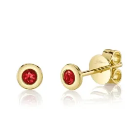 Mini Ruby Bezel Studs by Shy Creation