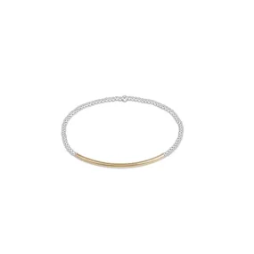 Mixed Metal Classic Sterling 2mm Bliss Bar Gold