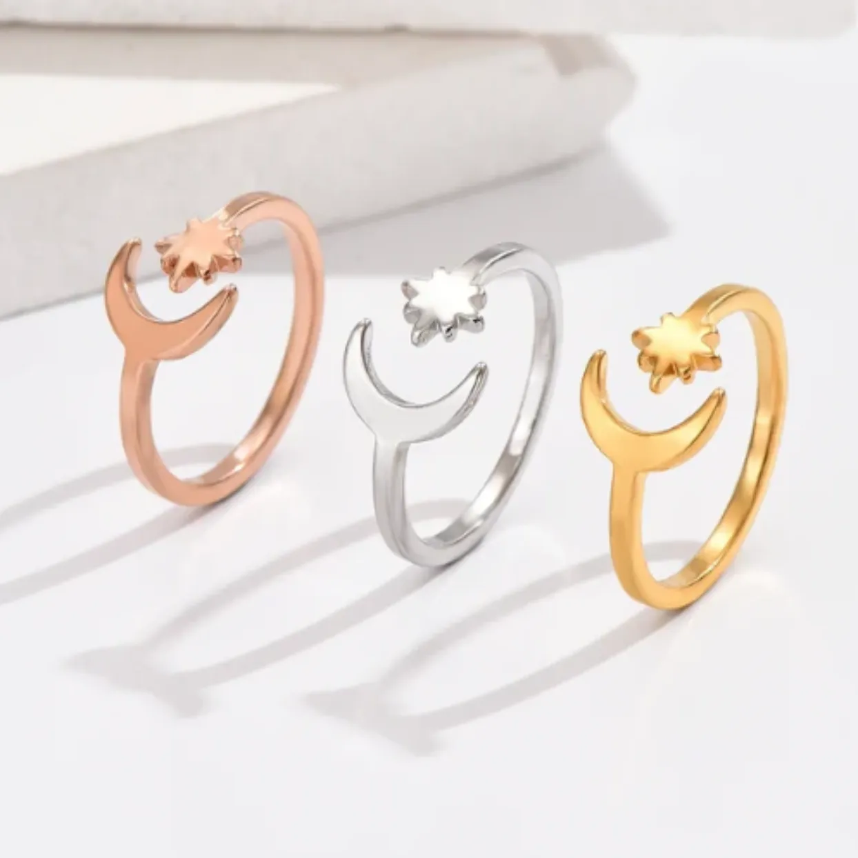 MOON & STARS  - ROSE GOLD / GOLD & SILVER WATERPROOF TOE RINGS