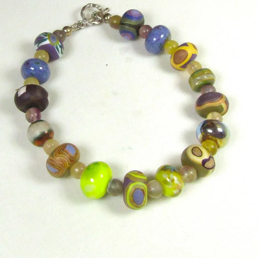 Multi-colored Handmade Artisan Bead  Bracelet