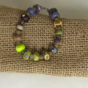 Multi-colored Handmade Artisan Bead  Bracelet