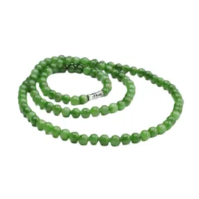 Natural Hotan Jade Necklace Jasper 108 Buddhist Beads Russian Spinach Green