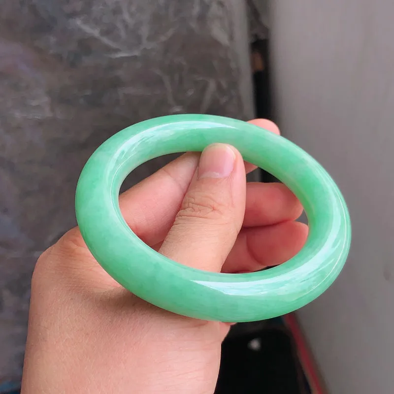 Natural Jade Bangle Jadeite Bangle Internal Diameter 55.8mm NBE077