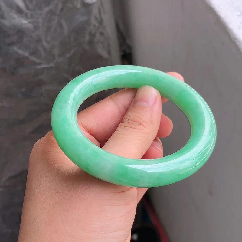 Natural Jade Bangle Jadeite Bangle Internal Diameter 55.8mm NBE077