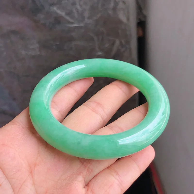 Natural Jade Bangle Jadeite Bangle Internal Diameter 55.8mm NBE077