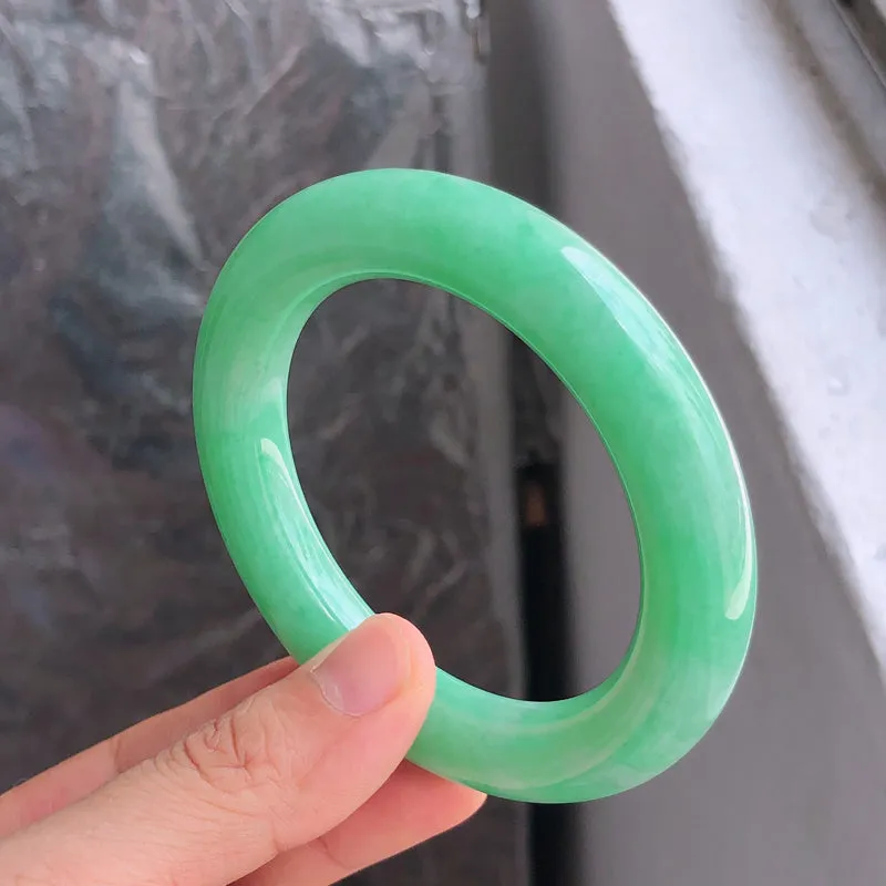 Natural Jade Bangle Jadeite Bangle Internal Diameter 55.8mm NBE077