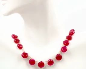 Natural Quartz Jewelry Ruby Quartz Strand July Birthstone Ruby Beads Ruby Quartz Heart Shape Strand DIY Jewelry Supplies SKU:6142115