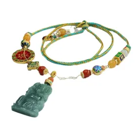 Necklace featuring Jade God of Wealth Pendant