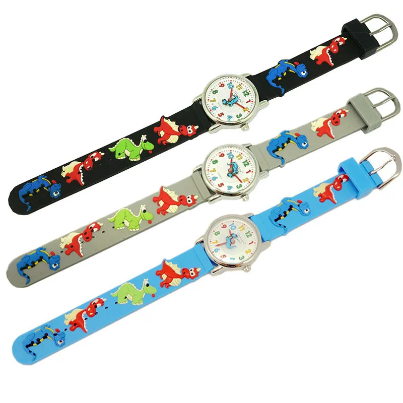 New 3D Cartoon Dinosaur Children's Watch Cute Children's Watch Plastic Silicone Watch