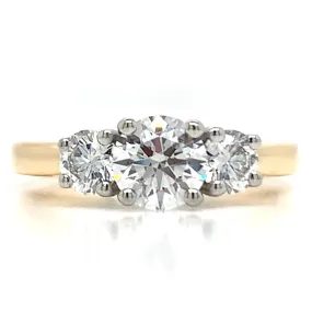 Nicole - 18ct Yellow Gold around Brilliant Three Stone 1.11ct Diamond Engagement Ring