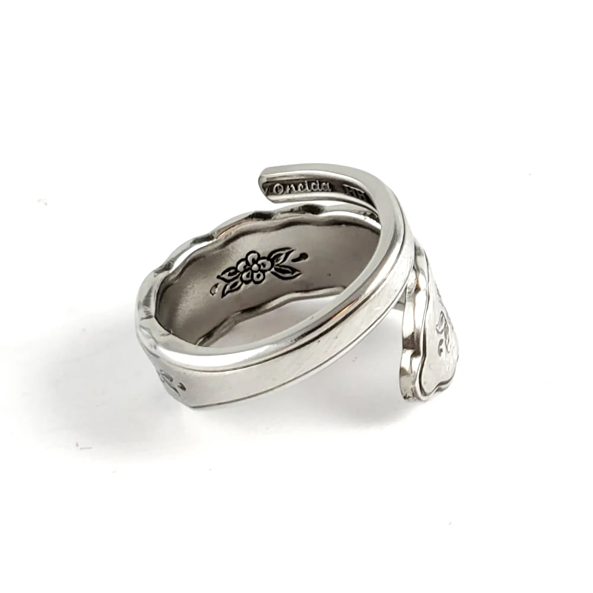 Oneida Floral Bouquet Stainless Steel Spoon Wrap Around Ring