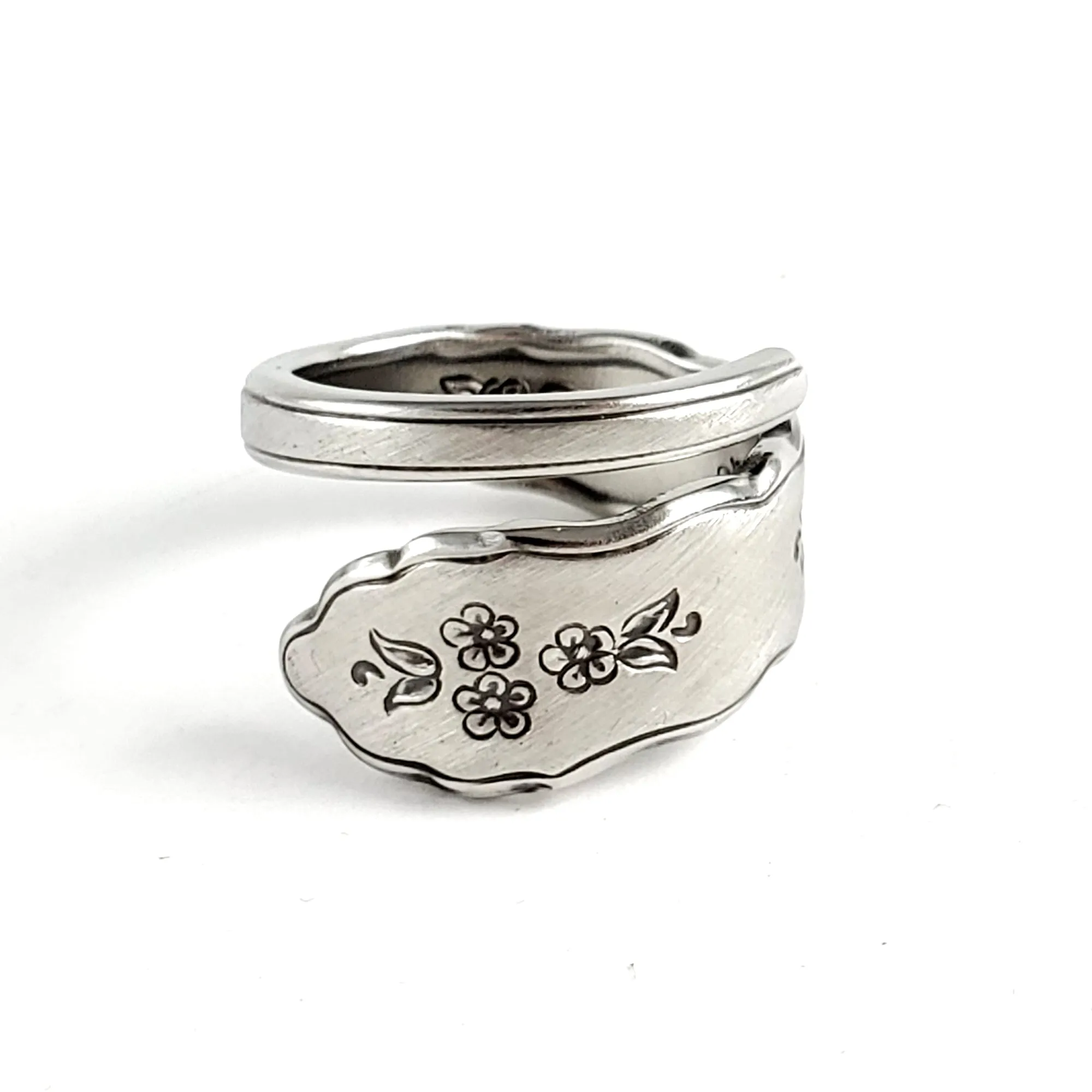 Oneida Floral Bouquet Stainless Steel Spoon Wrap Around Ring