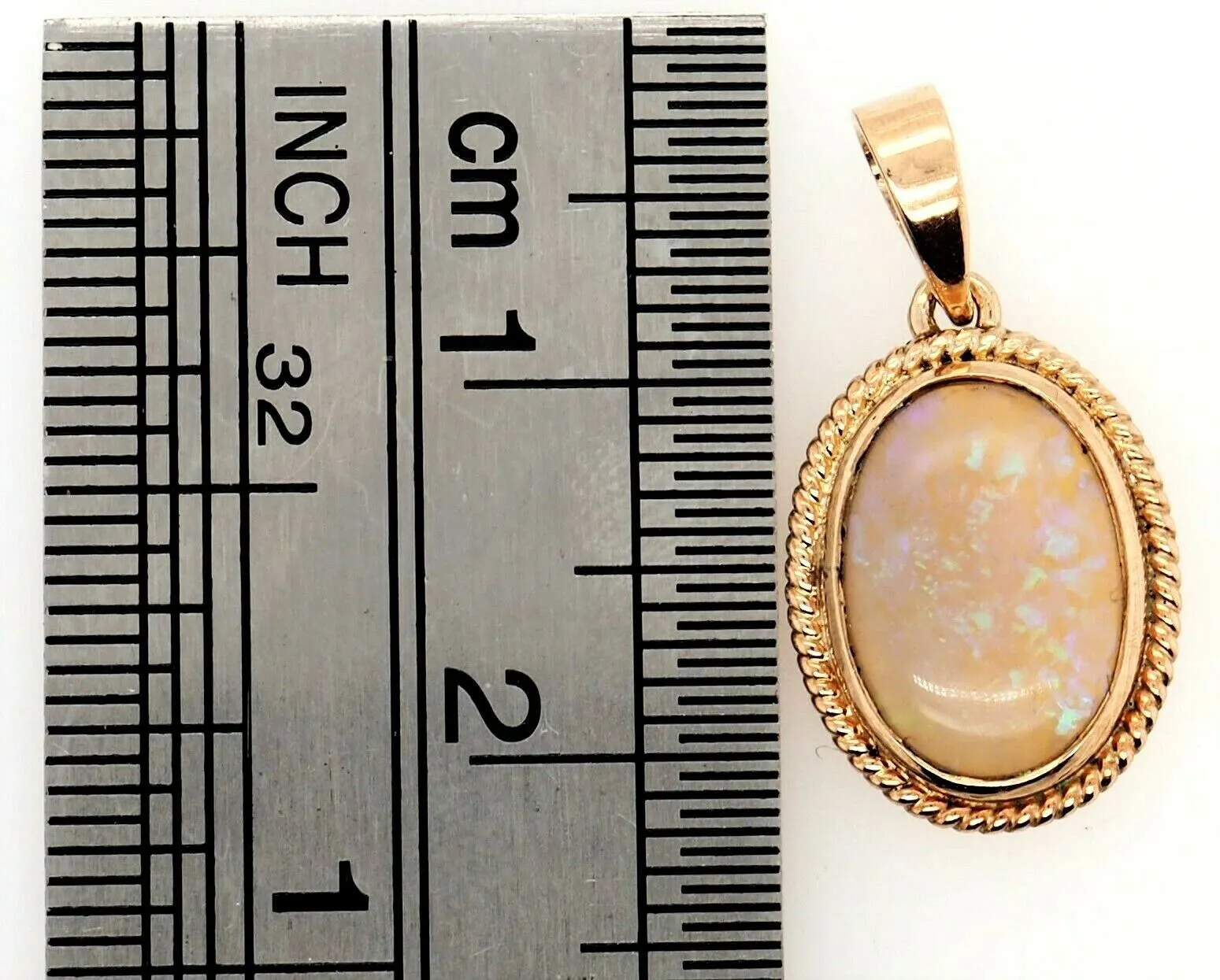 Opal & 9ct Yellow Gold Pendant Fine Jewellery Gemstone Necklace