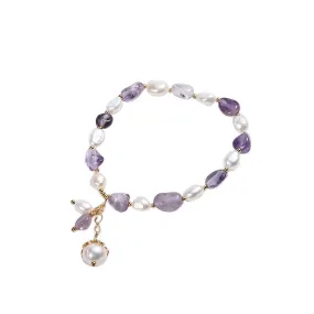 Original Natural Freshwater Pearl Shaped Amethyst Bracelet