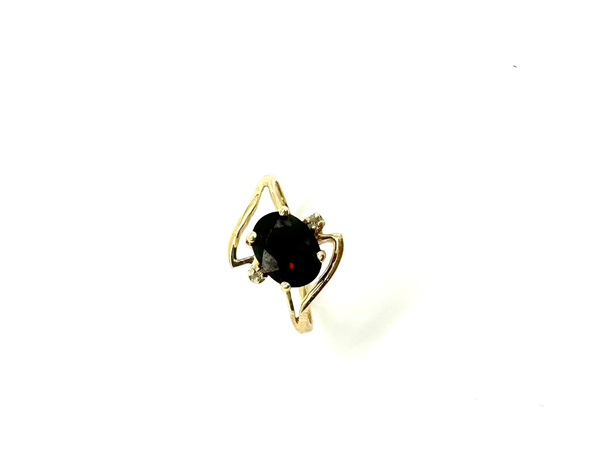 Oval Garnet & Diamond Accent Bypass Ring