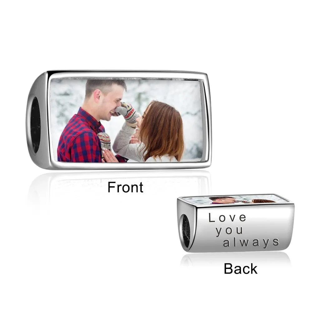 Personalized Custom Photo And Text Engrave Beads for Bracelet And Necklace