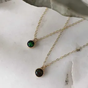 Petite Black Opal Necklace