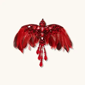 Phoenix Rising Ruby Brooch