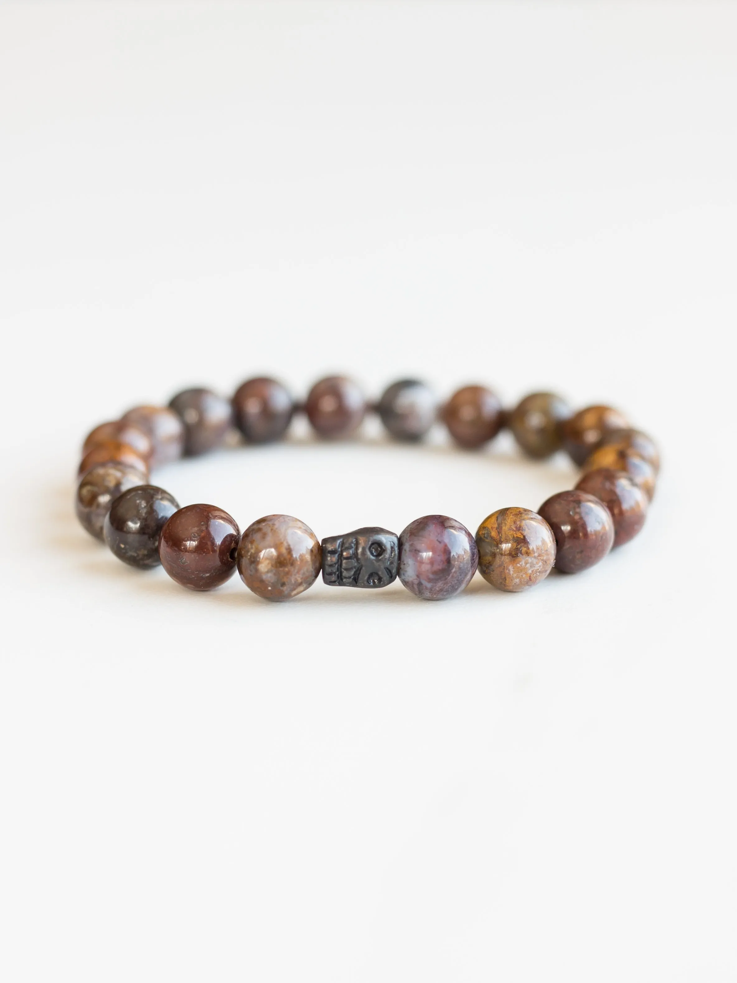 Pietersite Skull Bracelet